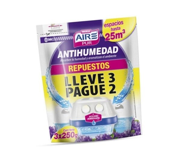 Antihumedad Aire Pur Repuestos 3x2 (250gr)