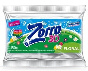 Zorro Jabón Blanco 3D x150grs Floral