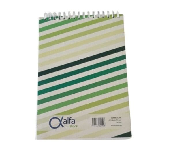 Block Alfa A4 Espiral  80 Hojas Cuadriculadas 210x297mm