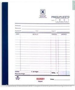 Talonarios de Presupuesto