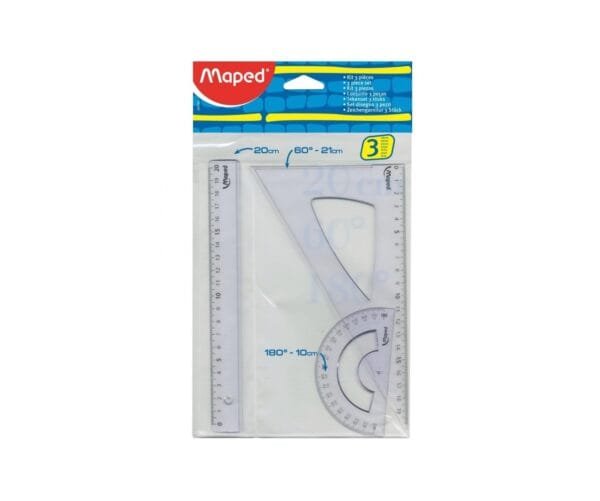 Maped Kit de Geometria (Regla-Escuadra-Transportador)