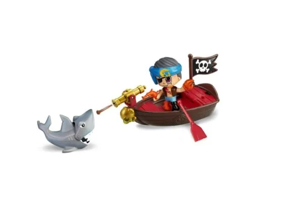 Pinypon Set Bote Pirata y Tiburon