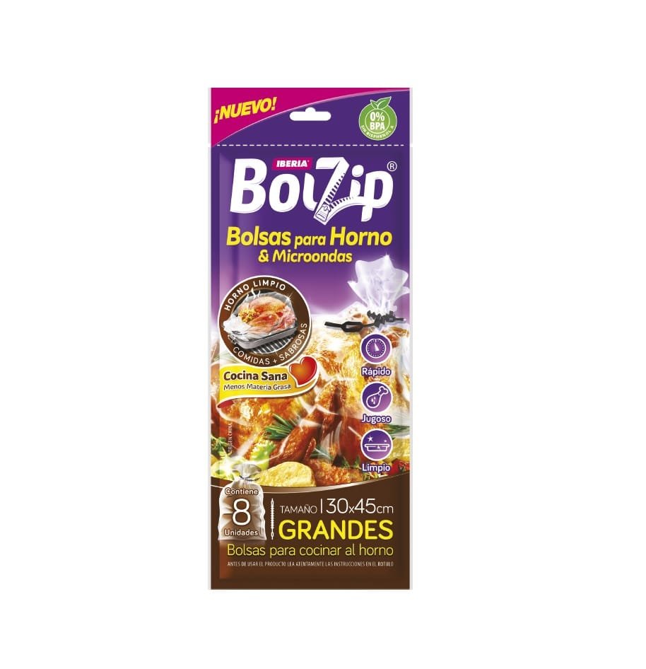 Boizip Bolsas Para Horno y Microondas Grande x8
