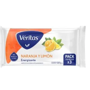 Veritas Jabón Glicerina x3 Naranja y Limón