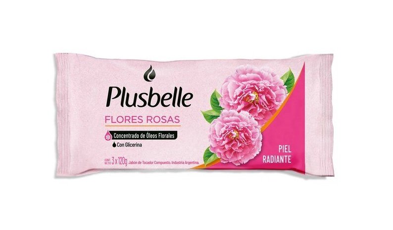 Jabon Plusbelle Flores Rosas x3