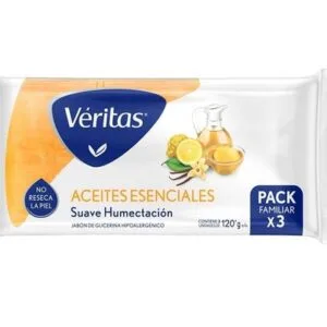 Veritas Jabón Glicerina x3 Aceites esenciales