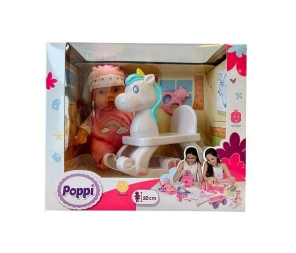 Poppi Bebe con Caballito Mecedor