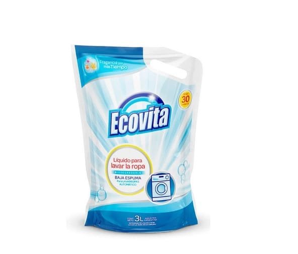 Ecovita Liquido para Lavar la Ropa Baja Espuma x3lts