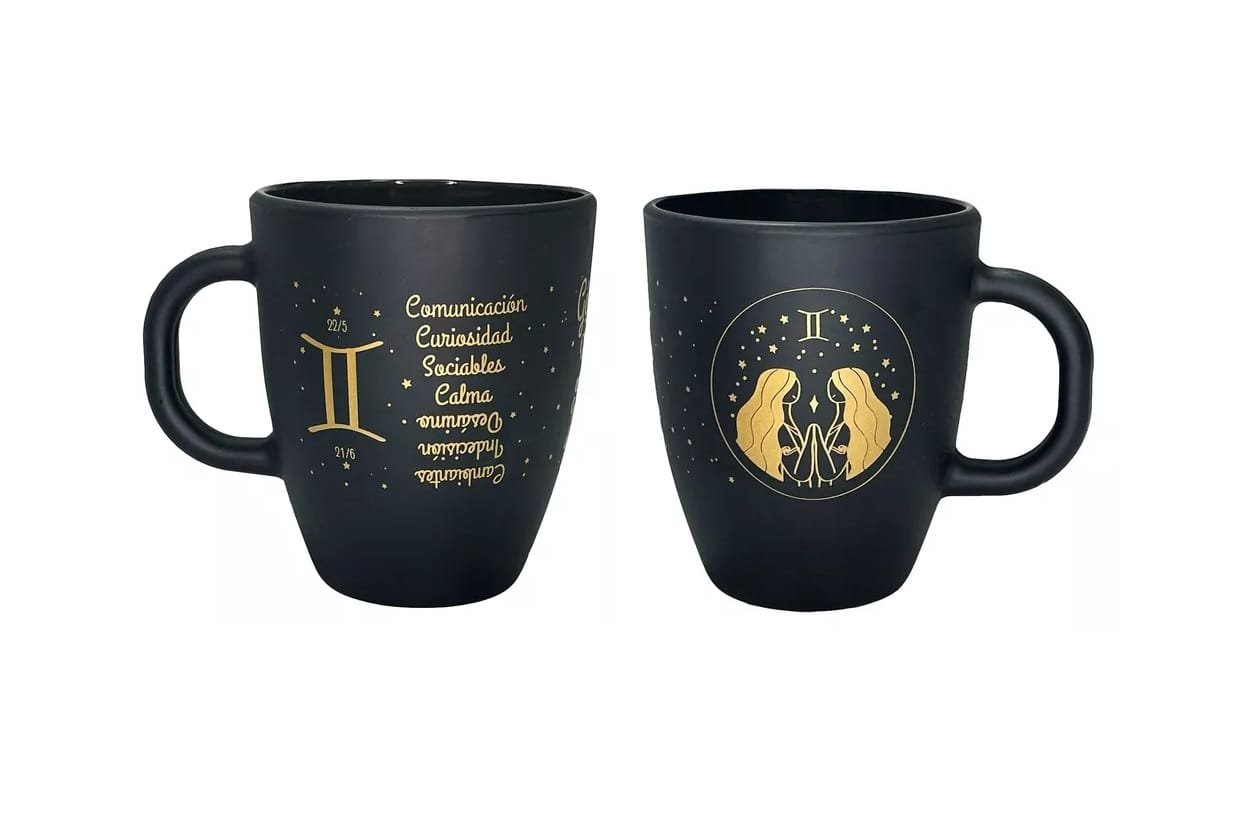 Tazas de Ceramica Signos del Zodiaco- Negro y Dorado