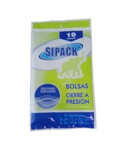 Sipack Mix Bolsas Multiuso Cierre a Presión 17x25 y 20x30 cm Pack x10