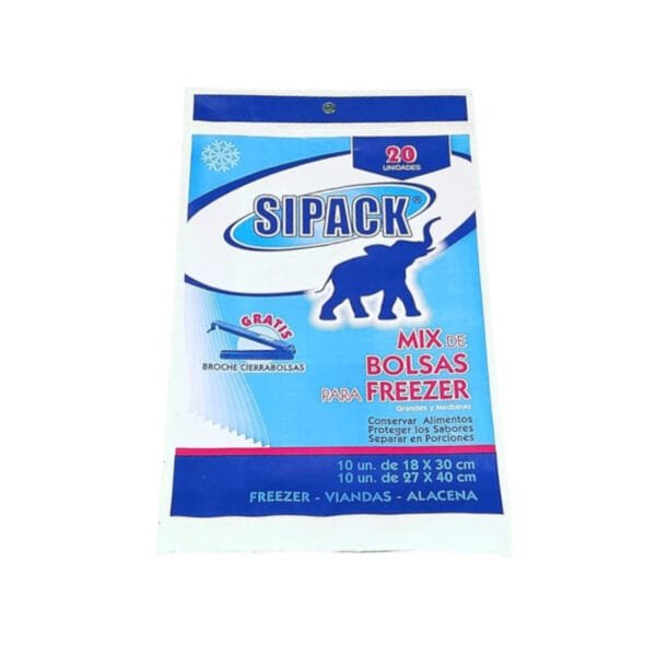 Sipack Mix Bolsas para Freezer 18x30 y 27x40 cm Pack x20