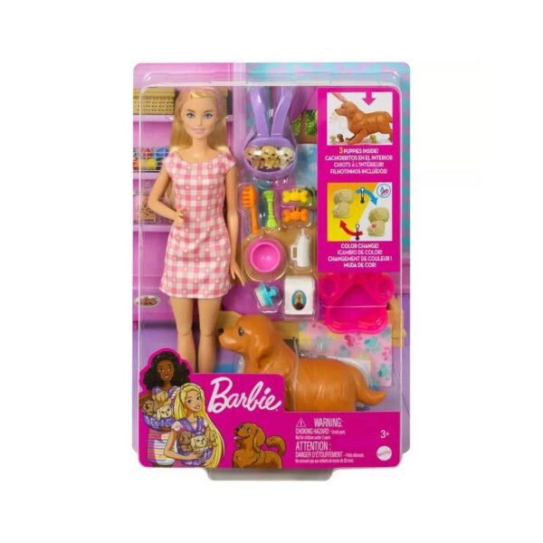 Barbie con Cachorros y Accesorios