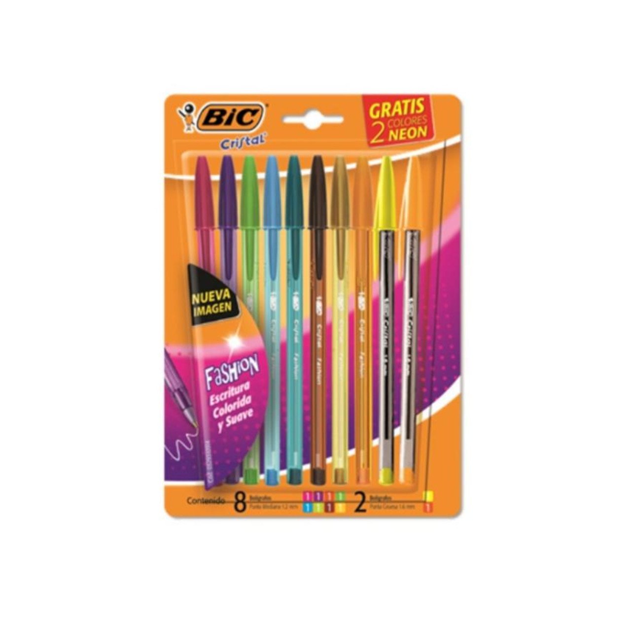 Bic lapiceras Cristal Colores x10