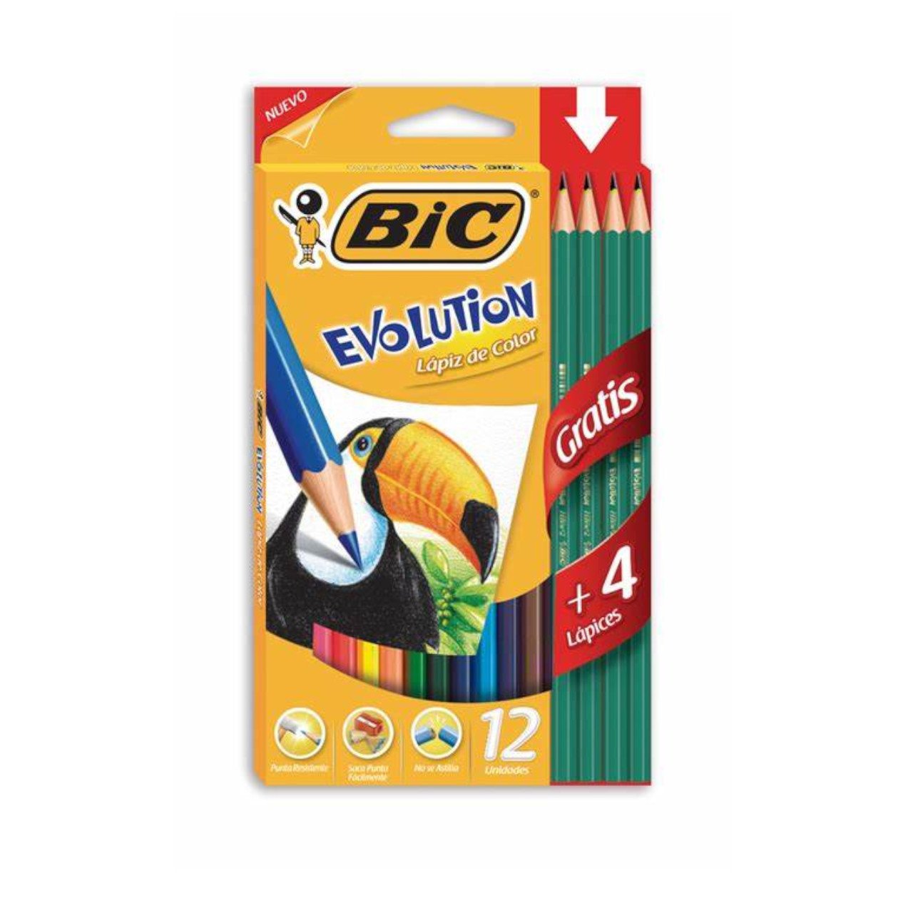 Bic Kids Lápices Colores x12 Unidades + 4 gratis
