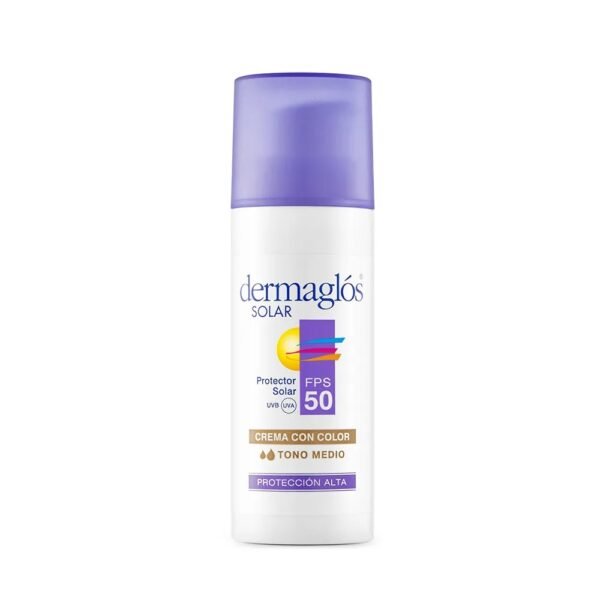 Dermaglos Protector Facial FPS50 Tono Medio x50gr