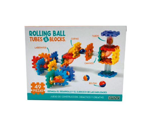 Rolling ball Tubos y bloques laberinto 49 piezas - Ditoys
