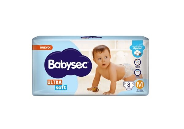 Pañales Babysec Ultra Soft Pack x8