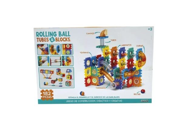 Rolling ball Tubos y bloques laberinto 182 piezas - Ditoys