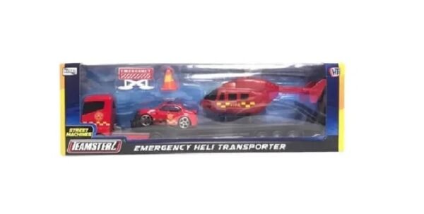Teamsterz Emergency Heli Transporter Set de Transporte de Emergencia