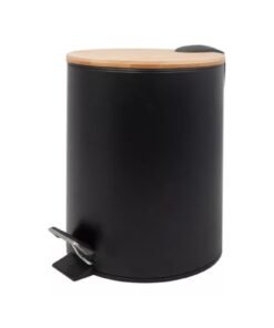 Cesto con pedal y tapa de bamboo 12Lt - Suka