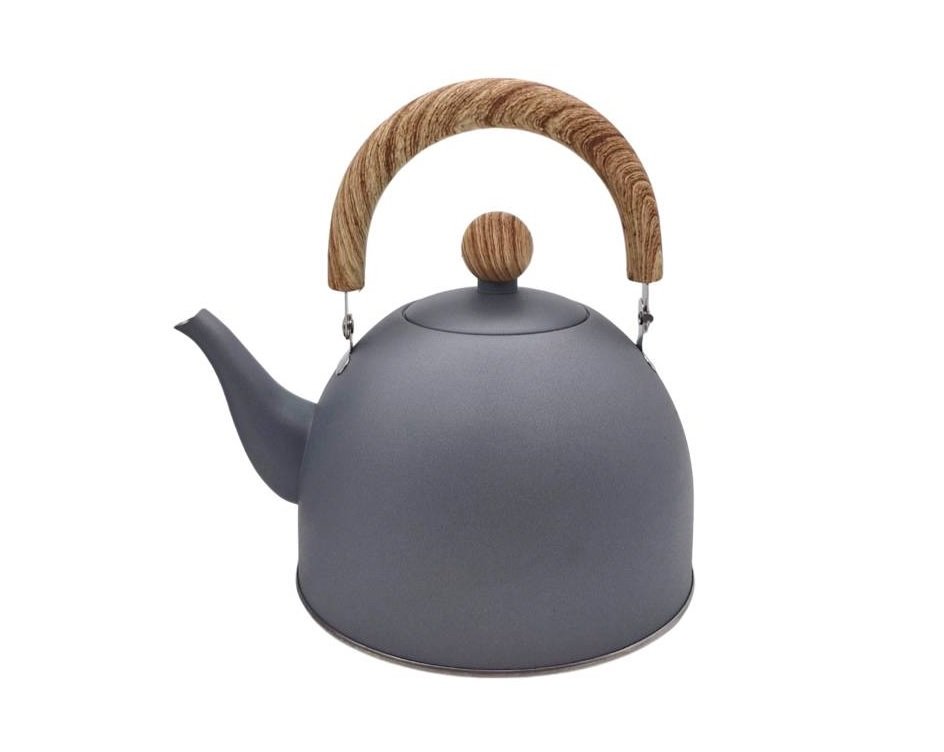 Pava Hudson Acero x1.5 lts Gris con Mango de Madera