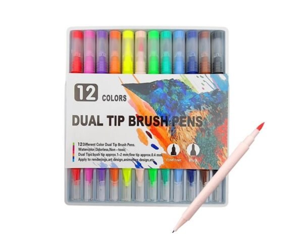 Set de Marcadores x12 Doble Punta Pincel Colours