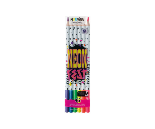 Lapices de colores neon x6 - Mooving