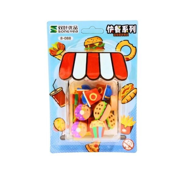 Pack de Mini Gomas de Borrar Fast Food Colours