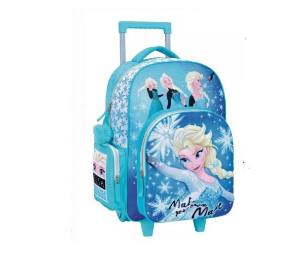 Mochila con Carro Frozen Elsa 18´´ Celeste