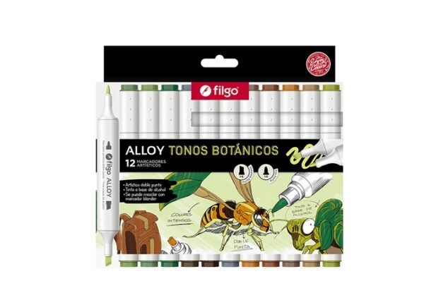 Filgo Marcadores Alloy Doble Punta Set Botánicos x12