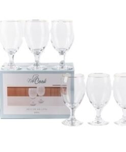 Copas Transparentes con Borde Dorado