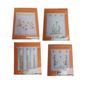 Cortina de Baño Blanco Oriental Simple Polyester