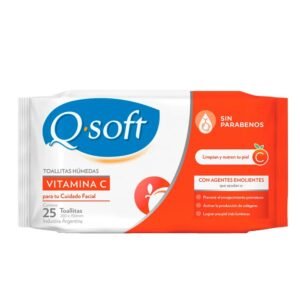 Q-Soft Toallitas Limpiadoras Faciales Vitamina C