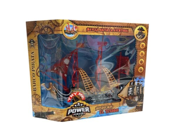 Barco Pirata De Juguete Con Velas Rojas- Sebigus