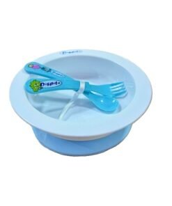Dispita Plato Hondo con Ventosa + Cubiertos (Diseños varios)