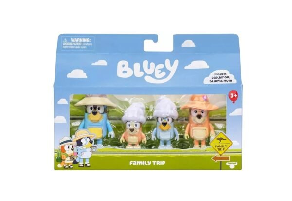 Set 4 Figuras Familia De Bluey Viaje Familiar 4-9 Cm