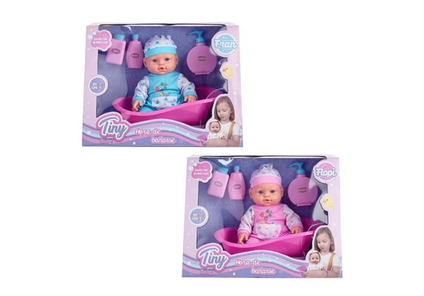 Muñeca Tiny Baby Hora De Bañarse Sebigus