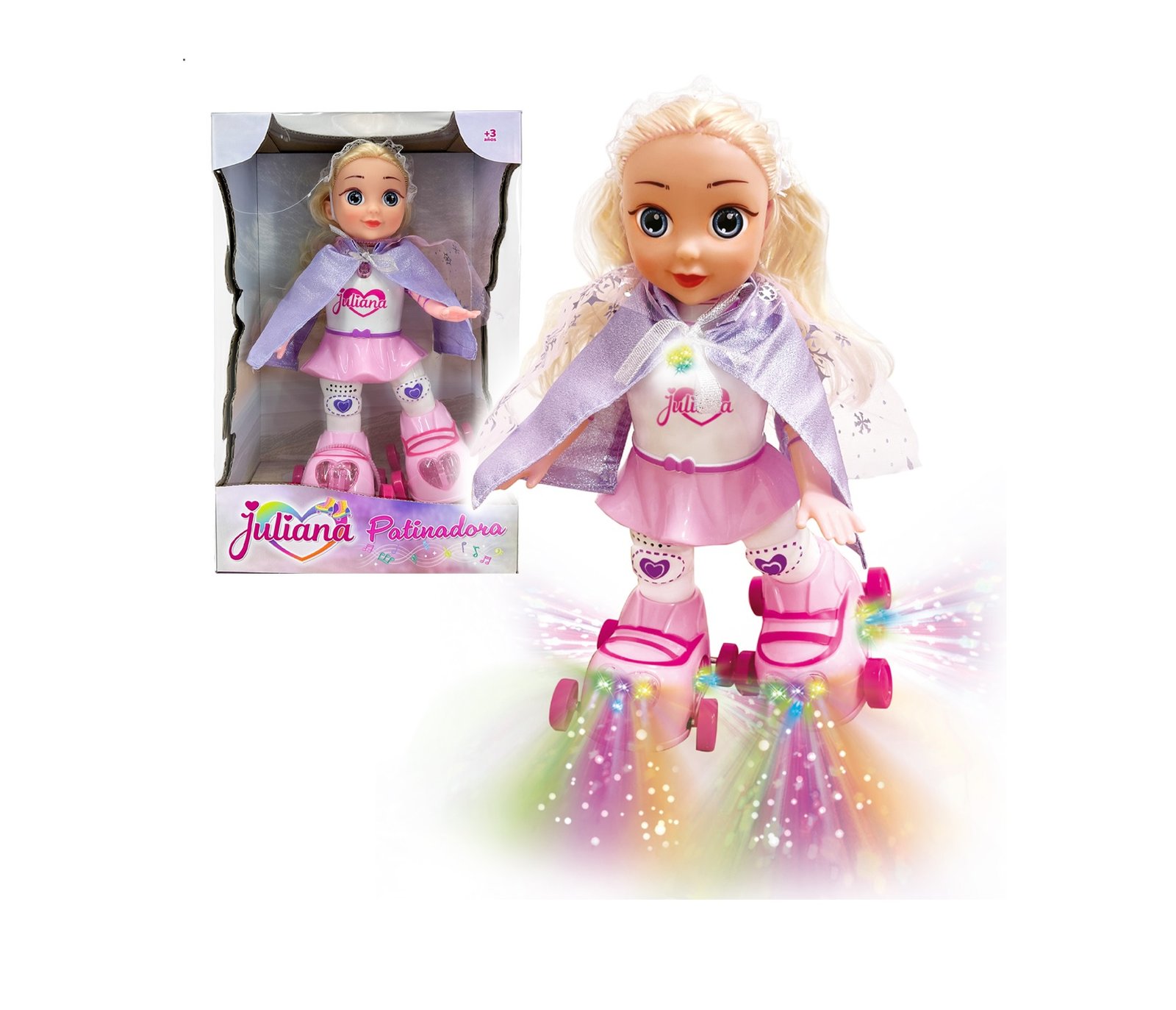 Juliana Muñeca Patinadora Con Luz Y Sonido - Imagen 2