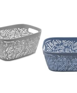 Canasto Plástico diseño con Hojas