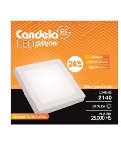 Plafón Candela Led Luz Cálida Cuadrado