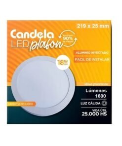 Plafón Candela Led Luz Cálida Redondo