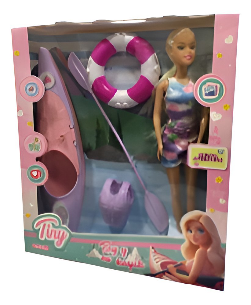 Tiny y su Kayak con accesorios