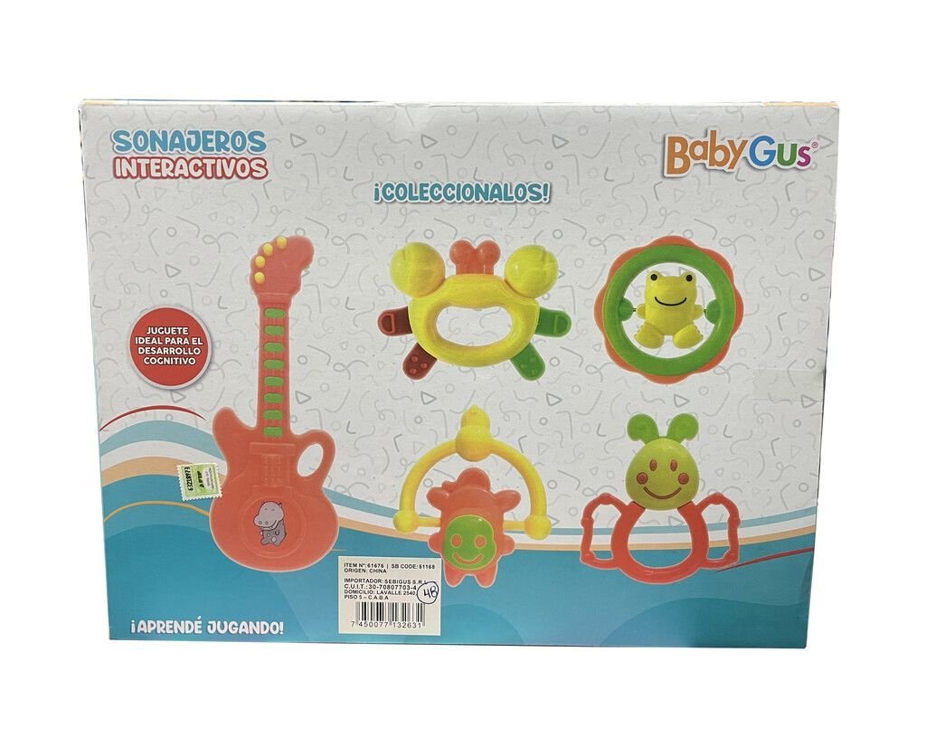 Baby Gus Sonajeros Interactivos x5 piezas 51168 - Imagen 2