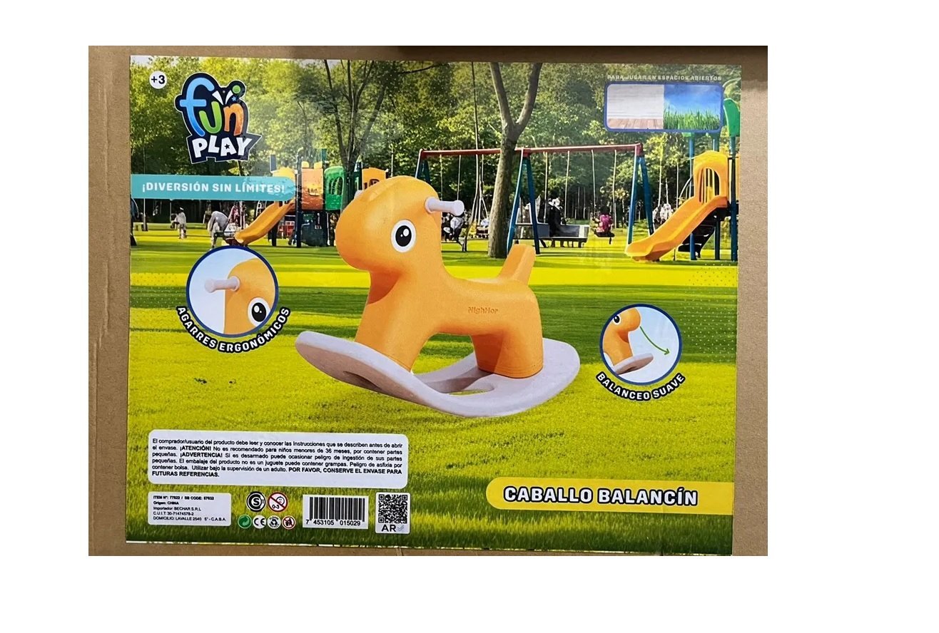 Fun Play Caballito Balancín Infantil Modelo 57032 Naranja