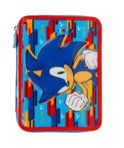 Cresko Cartuchera Set Escolar un Piso Sonic Azul SO217