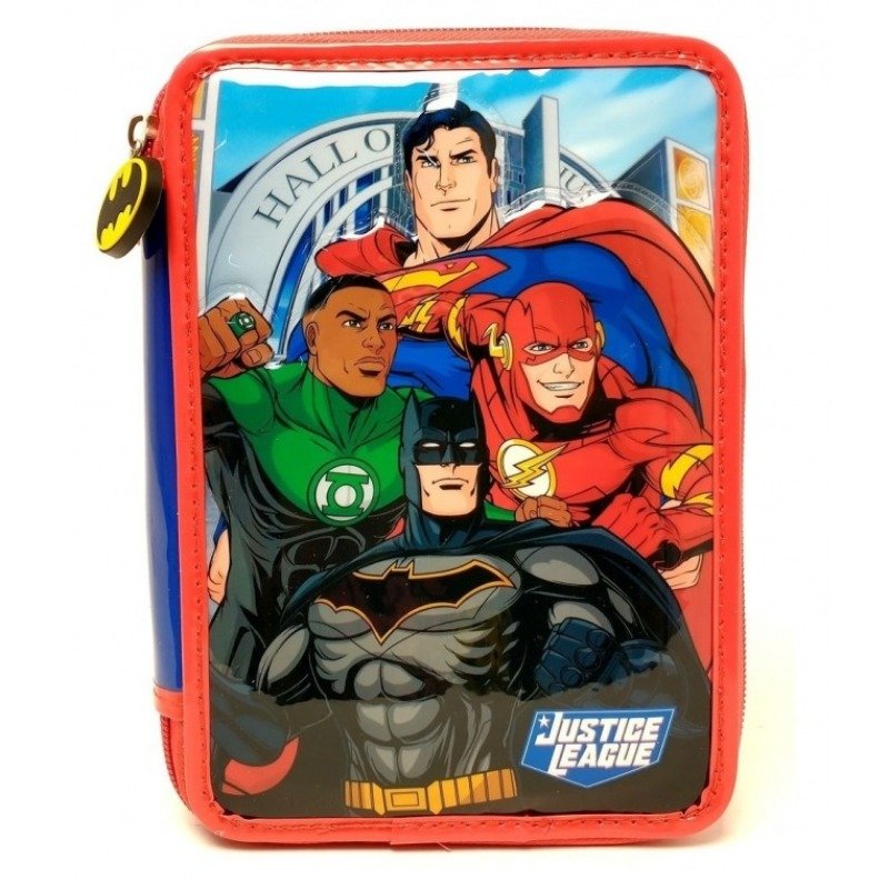 Cresko Cartuchera Set Escolar dos Pisos Liga de la Justicia LJ267