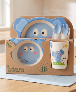 Set plato y vaso p/ niños bamboo fiber