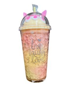 Vaso c/sorbete doble pared "Live laugh love"