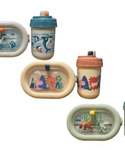 Lunchera c/cubiertos + vaso infantil