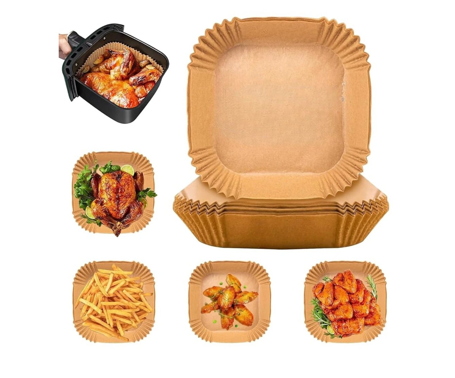 Air Fryer Paper- Bandera descartable para freidora - Imagen 2